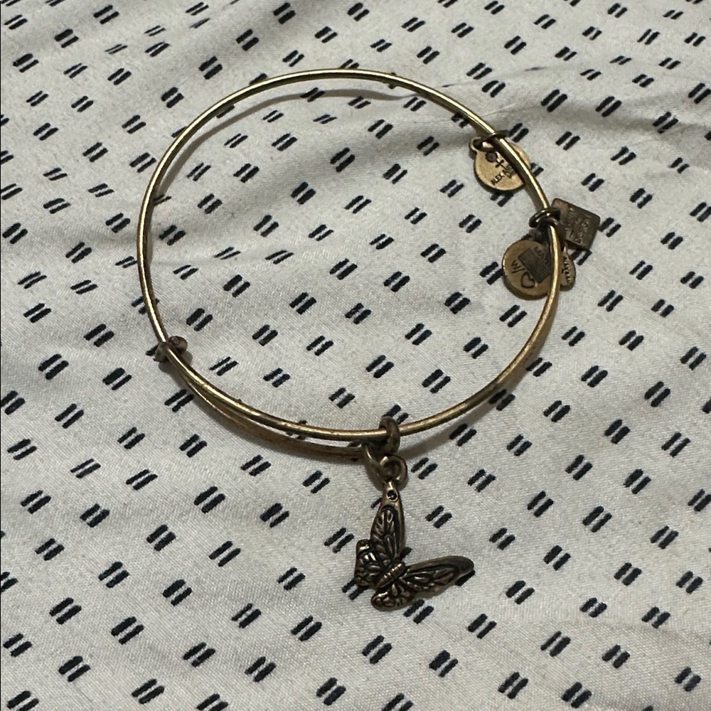 Gold Butterfly Charm Bangle